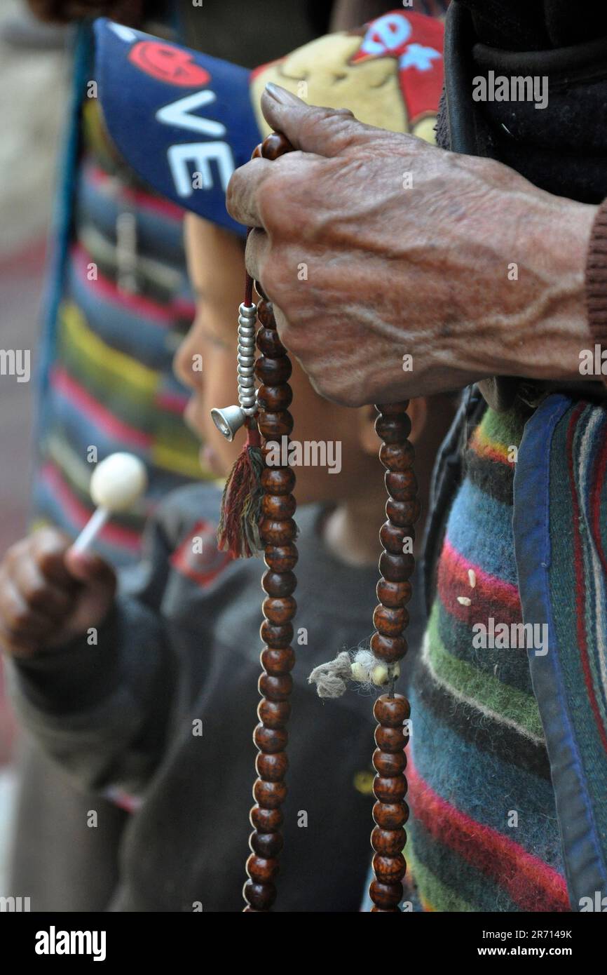 Nepal. Mustang. pellegrini Foto Stock