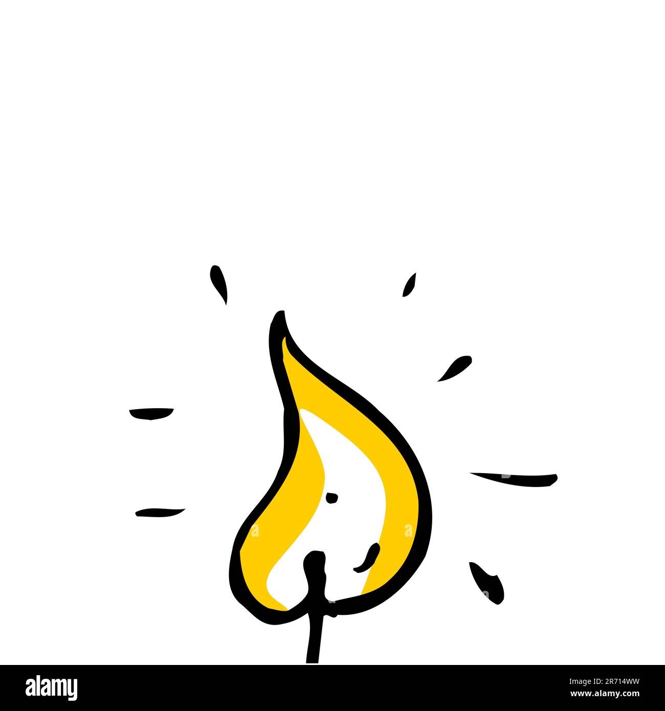 Fiamma di una candela su sfondo bianco.Vector Illustrazione Vettoriale