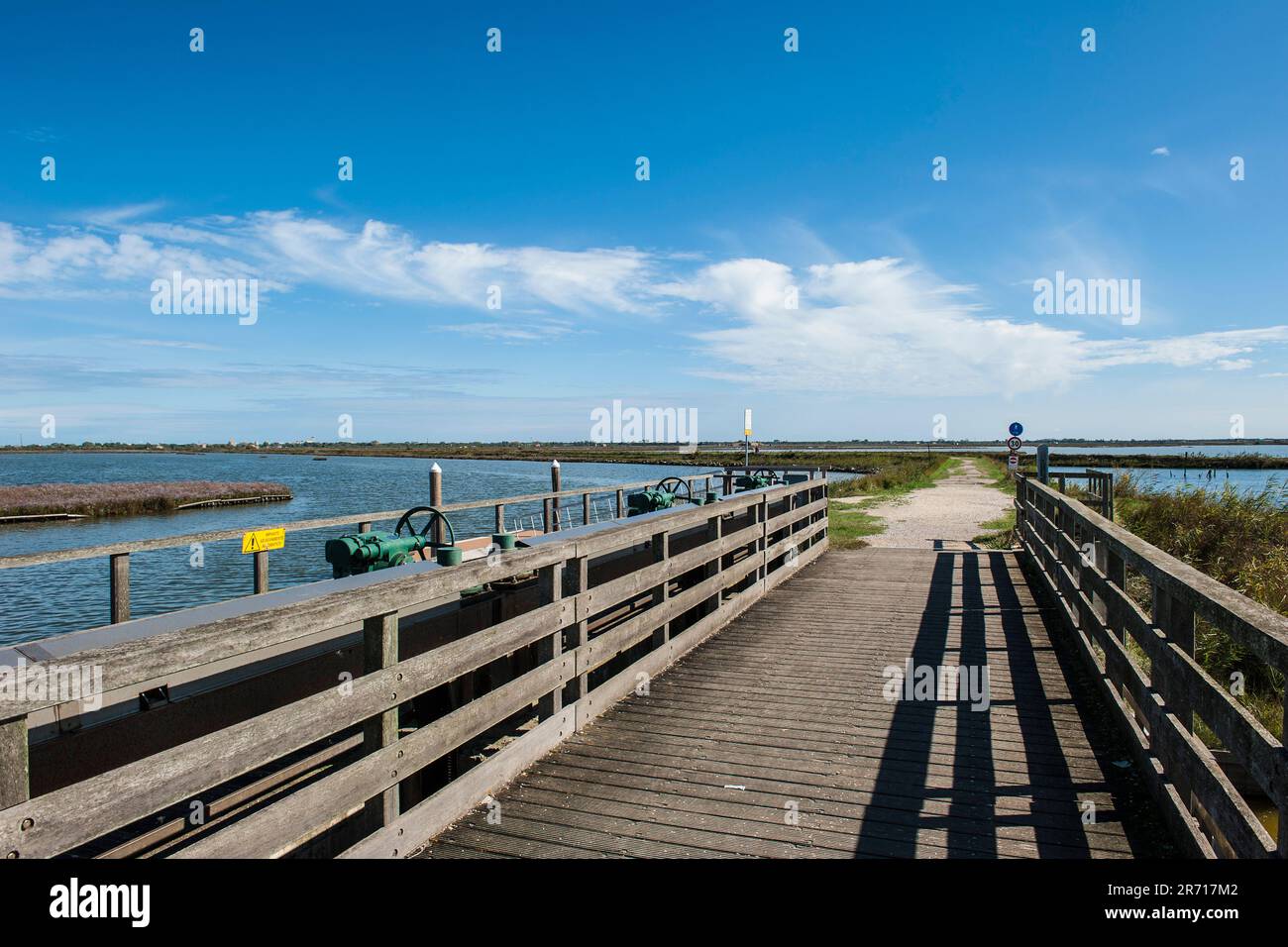 Italia. Emilia Romagna. Valli di Comacchio. Valli di Comacchio. Parco delta del po Foto Stock