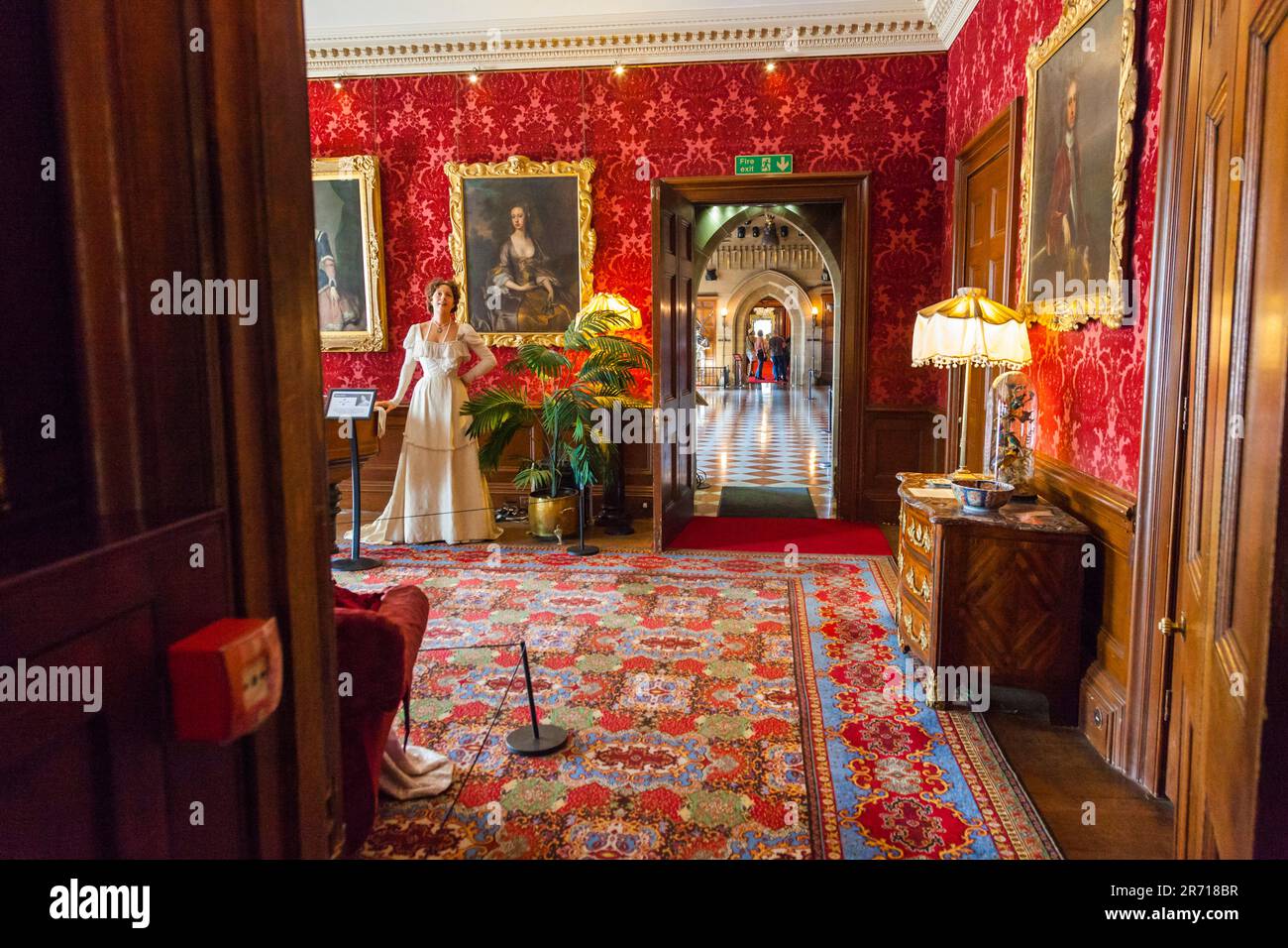 Interno del castello di Warwick nel Warwickshire, Inghilterra, Regno Unito Foto Stock