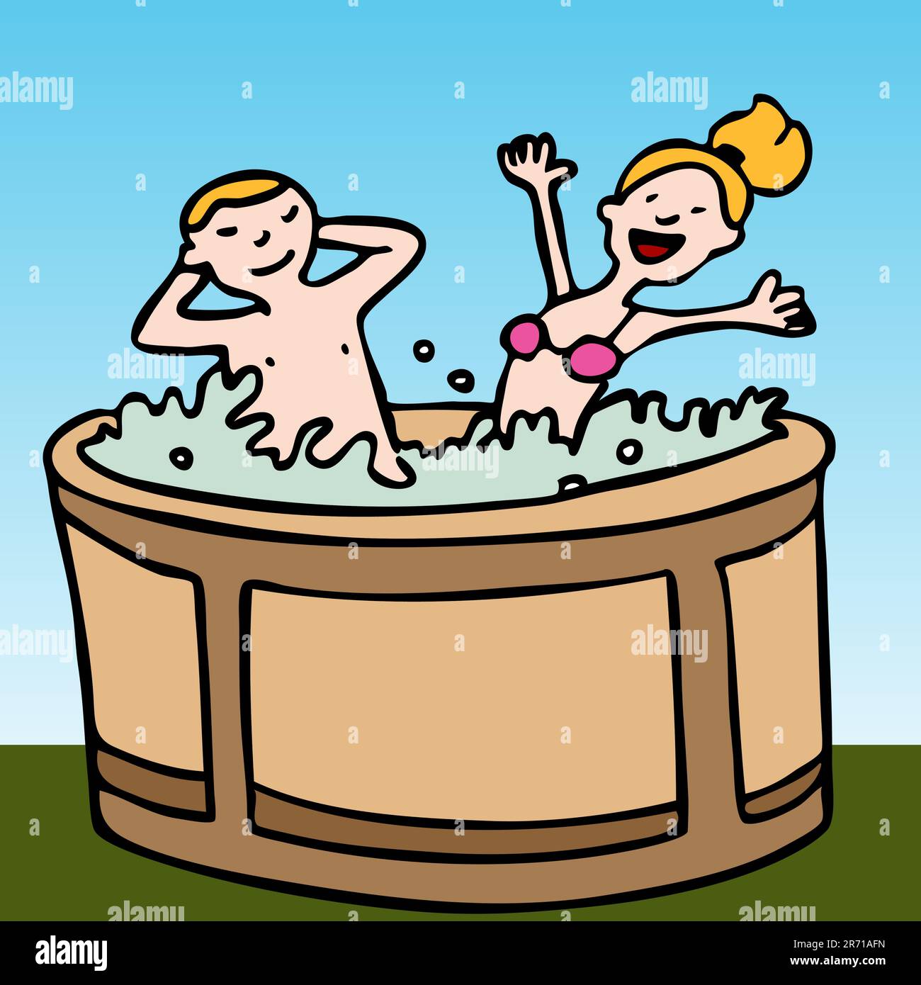 Man in hot tub Immagini Vettoriali Stock - Alamy