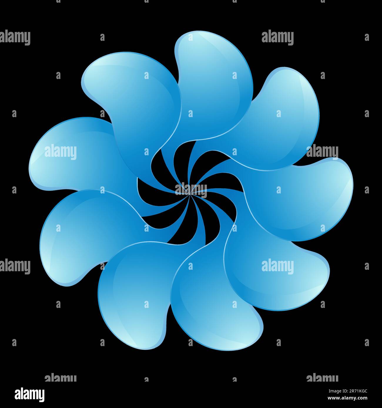 Immagine 3D delle lame con sfondo nero. Illustrazione Vettoriale