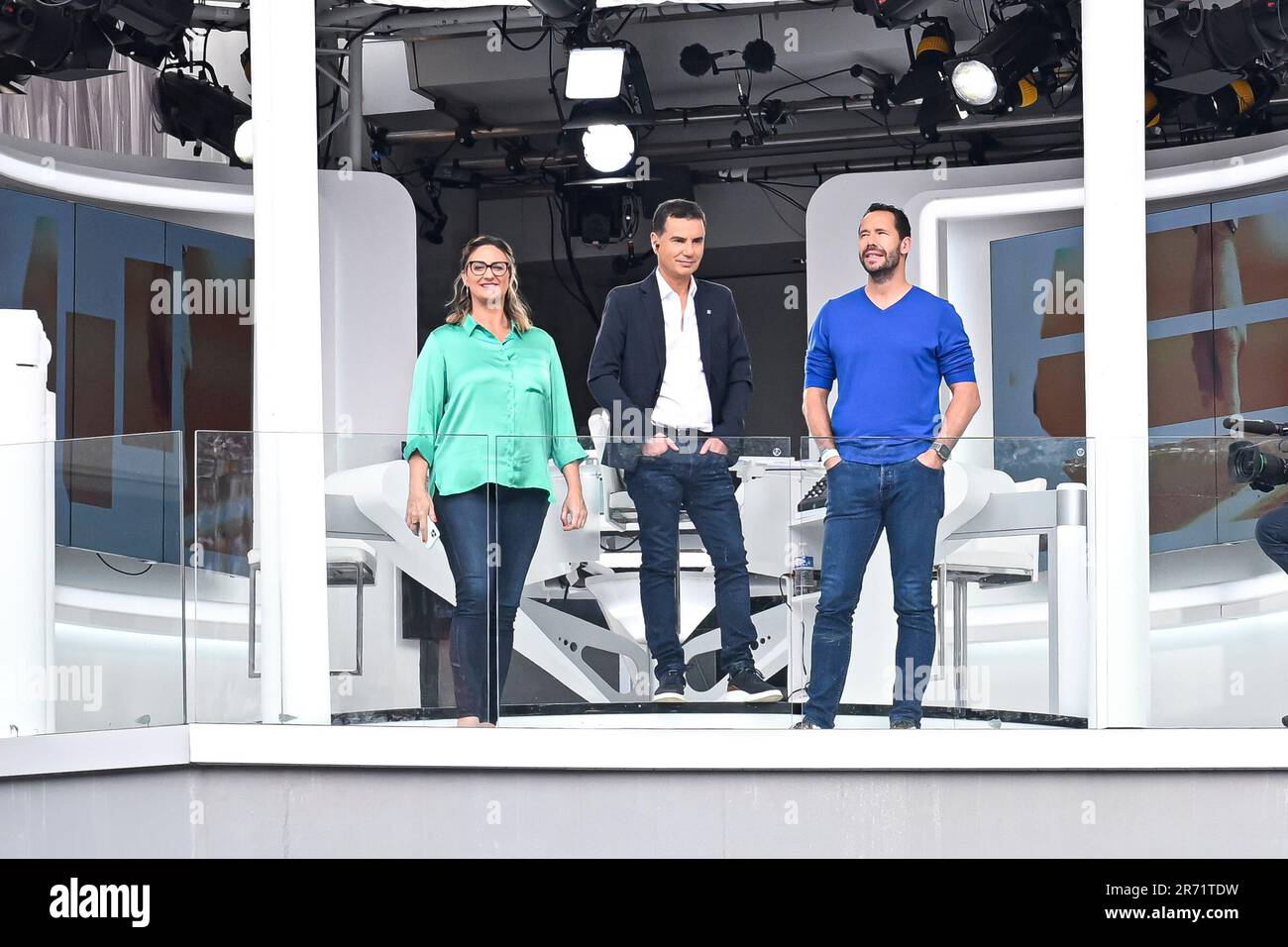 Parigi, Francia. 11th giugno, 2023. Mary Pierce, Laurent Luyat e Michael Llodra durante la finale del French Open, torneo di tennis Grand Slam il 11 giugno 2023 allo stadio Roland Garros di Parigi, Francia. Credit: Victor Joly/Alamy Live News Foto Stock