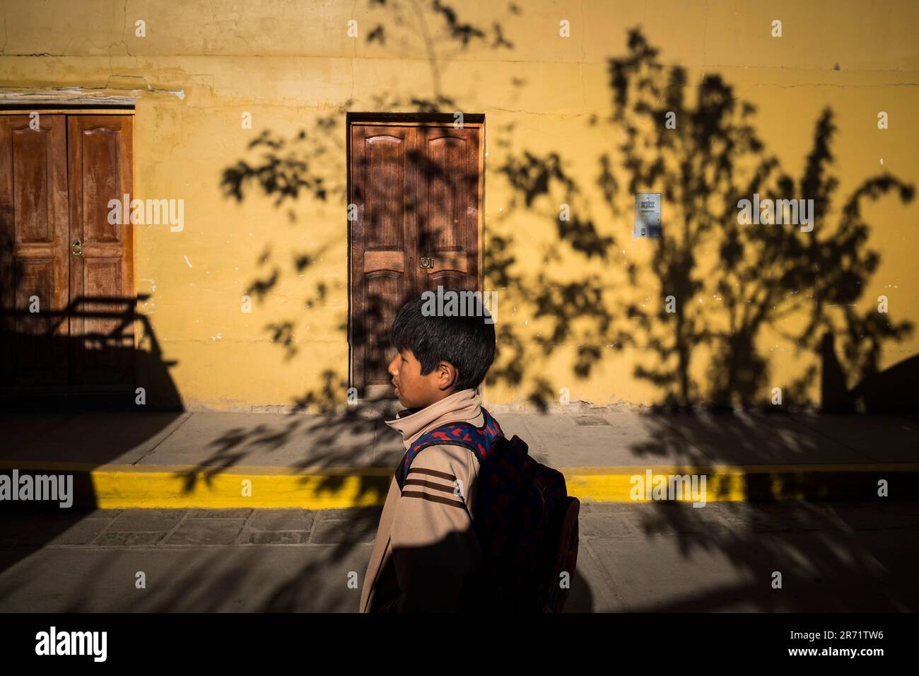 Perù. ollantaytambo. la vita quotidiana Foto Stock