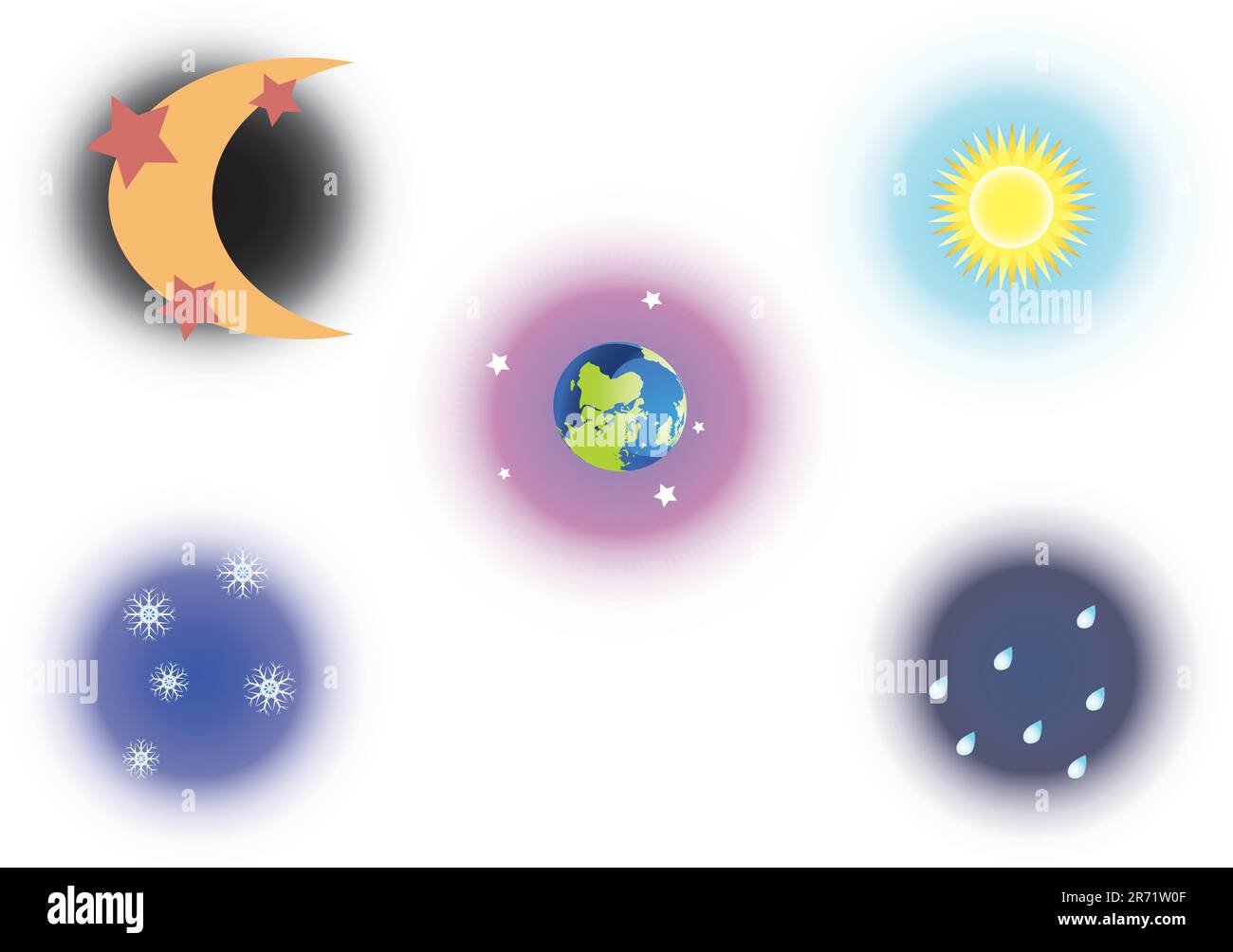 Icone meteo diverse del vettore modificabili Illustrazione Vettoriale