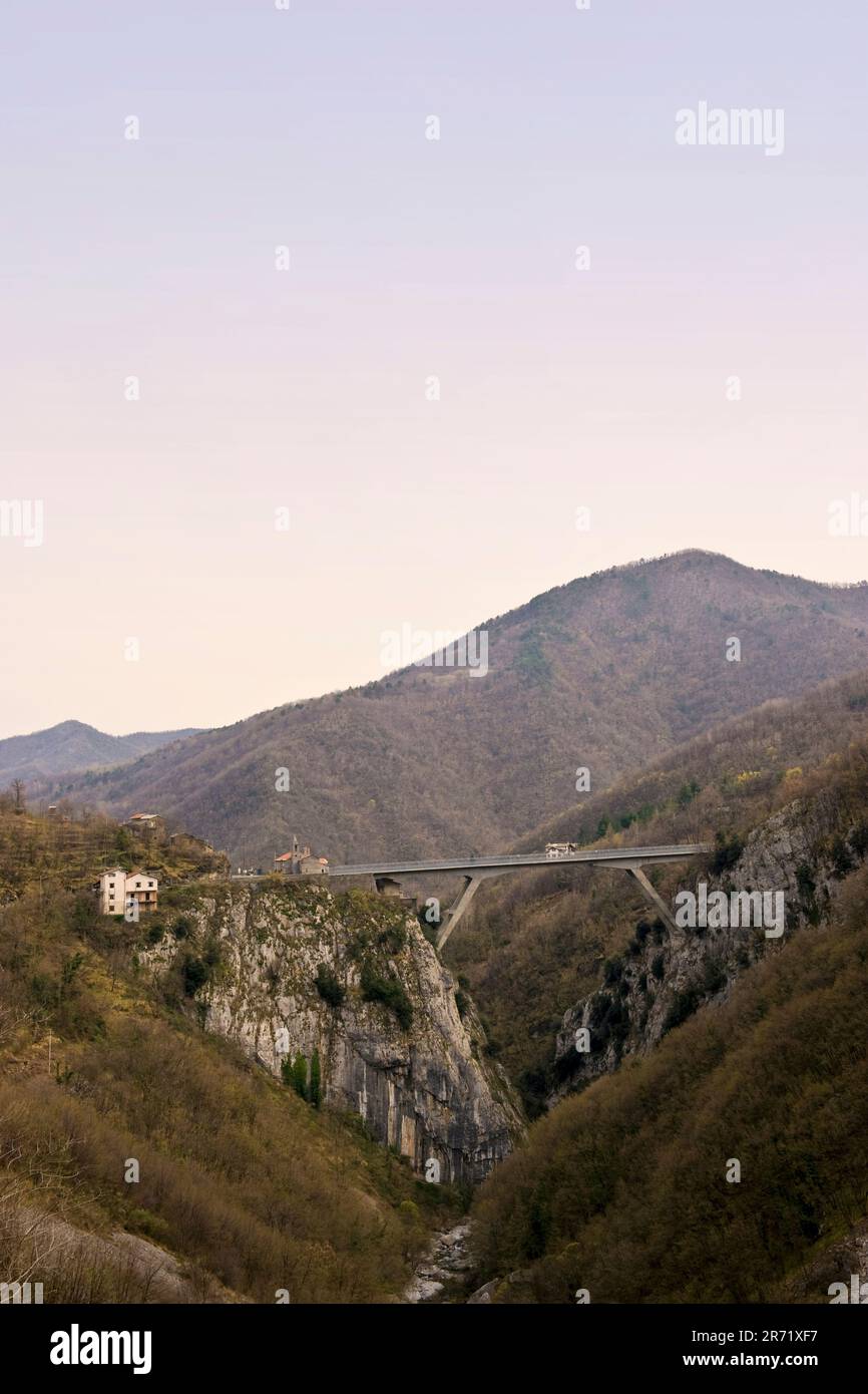 Ponte Loreto. Triora. Valle Argentina. Liguria. Italia Foto Stock