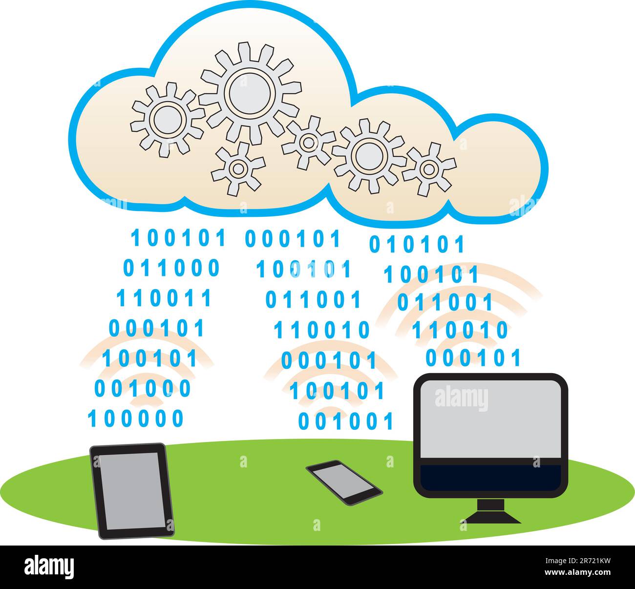 Il Cloud Computing concept Illustrazione Vettoriale