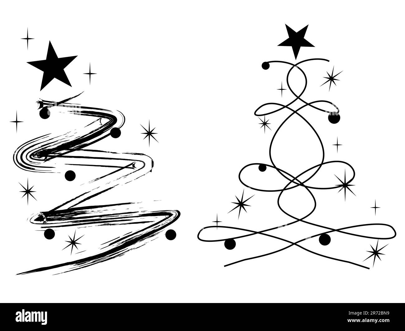 vector eps 10 illustrazione di due alberi di natale astratti Illustrazione Vettoriale