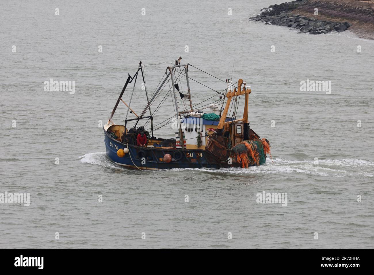 La nave da pesca a scafo d'acciaio con sede a Southampton GRAZIA OLIVIA (SU74) Foto Stock