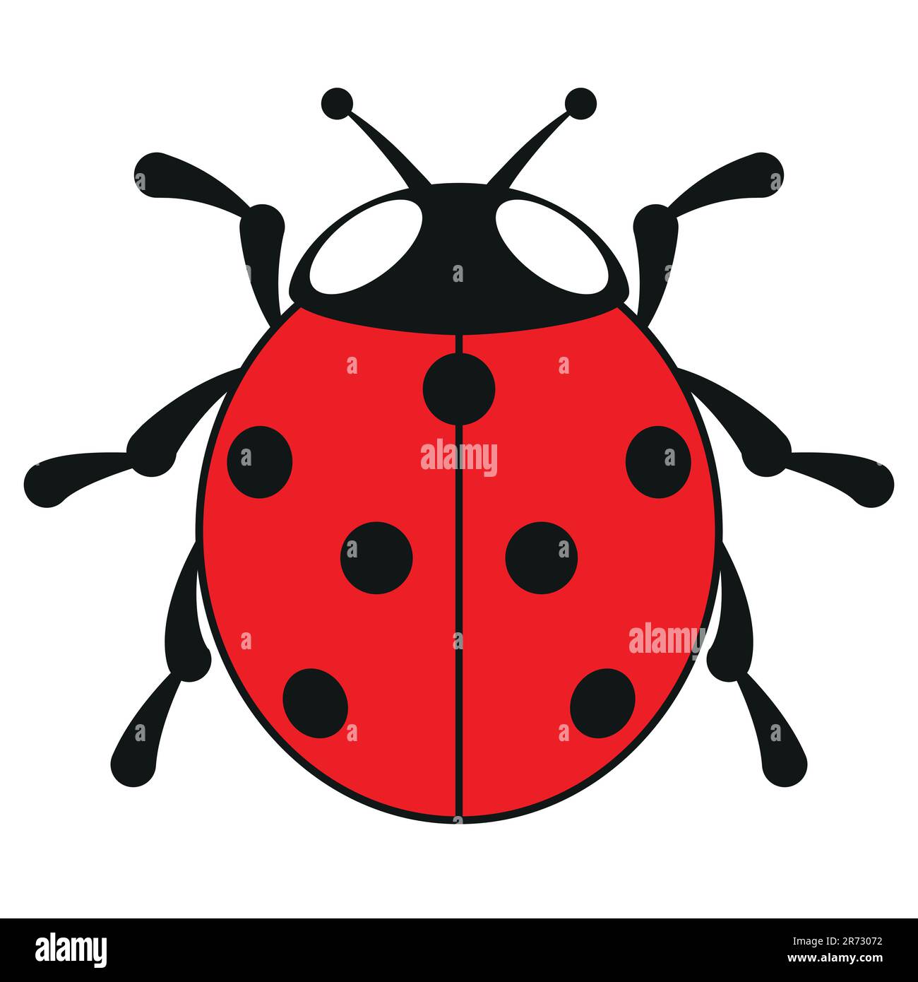 ladybird a sette punti, illustrazione vettoriale a colori di ladybug a sette punti, isolato su sfondo bianco Illustrazione Vettoriale