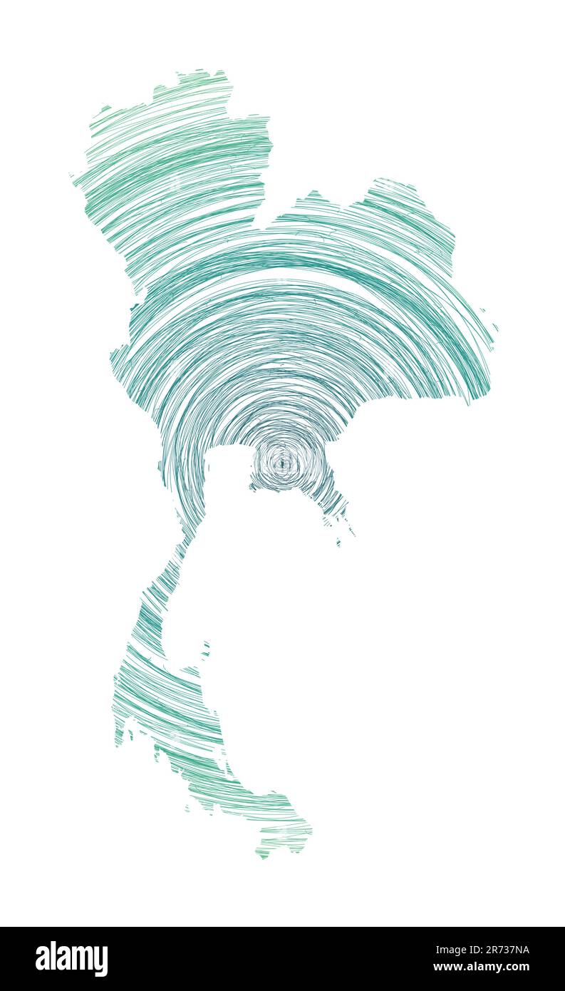 Mappa del Texas piena di cerchi concentrici. Cerchi di stile dello schizzo nella forma dello stato statunitense. Illustrazione vettoriale. Illustrazione Vettoriale