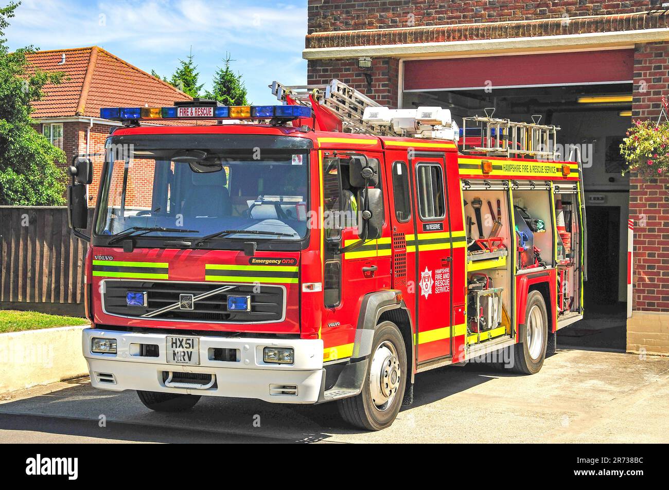 Hampshire Fire & Rescue Service Stazione, Hythe, nuovo Distretto Forestale, Hampshire, Inghilterra, Regno Unito Foto Stock