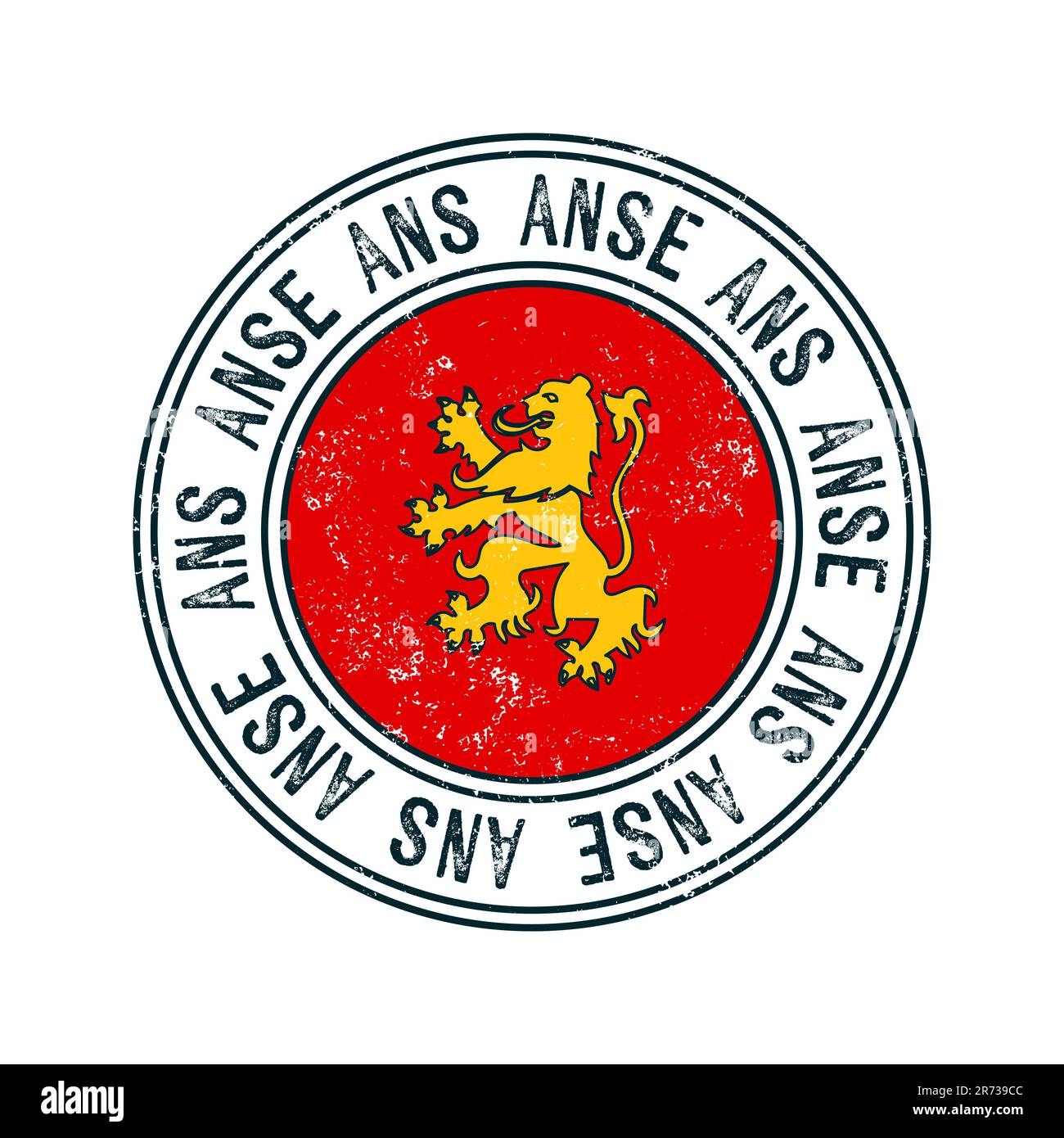 ANS, Belgio, francobollo di gomma con grunge vettoriale cittadino su sfondo bianco Illustrazione Vettoriale