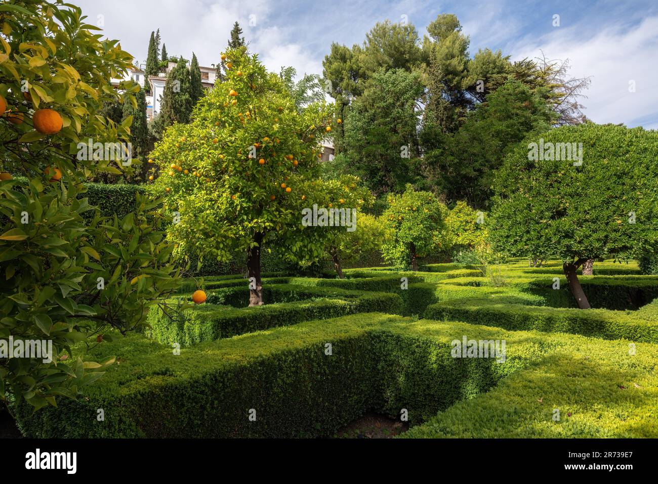 Giardini di Casa del Chapiz - Granada, Andalusia, Spagna Foto Stock