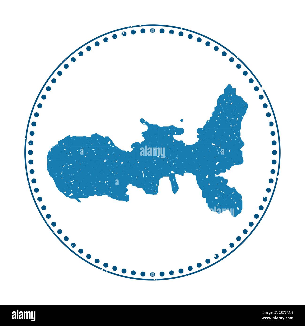 Adesivo Elba. Timbro da viaggio con mappa dell'isola, illustrazione vettoriale. Può essere utilizzato come insegna, logotipo, etichetta, adesivo o badge dell'Elba. Illustrazione Vettoriale