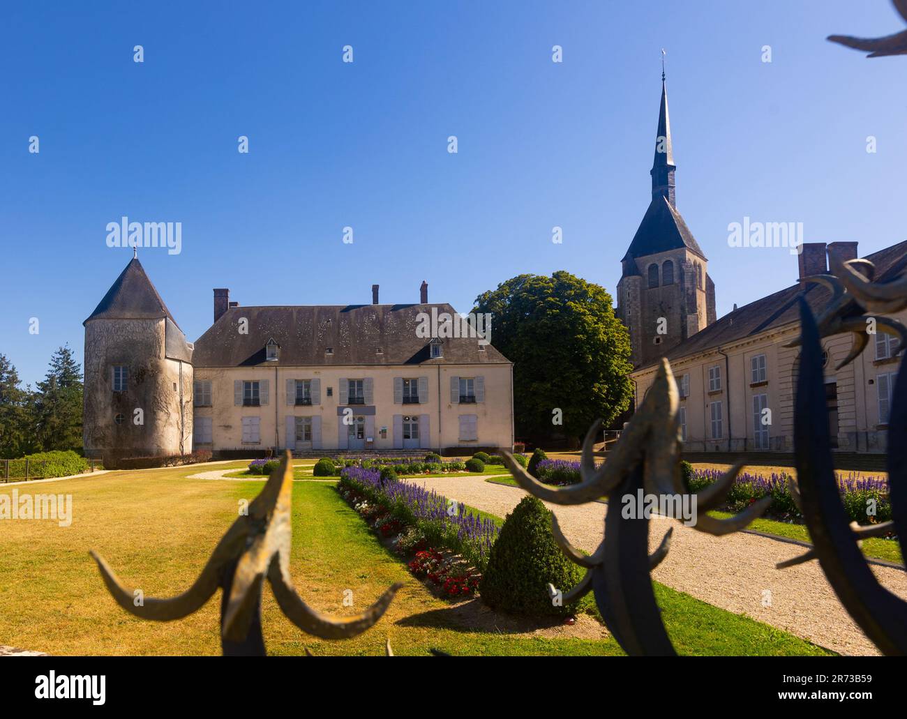 Vista esterna di Chateau de Saint-Maur, Argent-sur-Sauldre Foto Stock