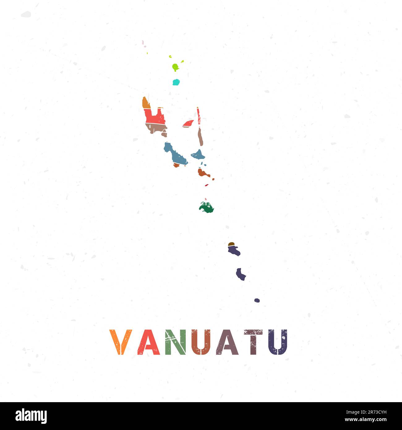 Mappa Vanuatu. Forma del paese con belle onde geometriche e texture grunge. Incredibile illustrazione vettoriale. Illustrazione Vettoriale