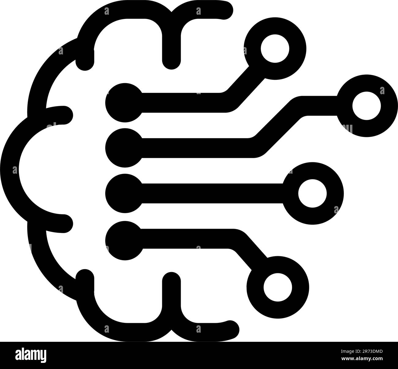 Illustrazione dell'icona vettoriale ai (intelligenza artificiale) Illustrazione Vettoriale