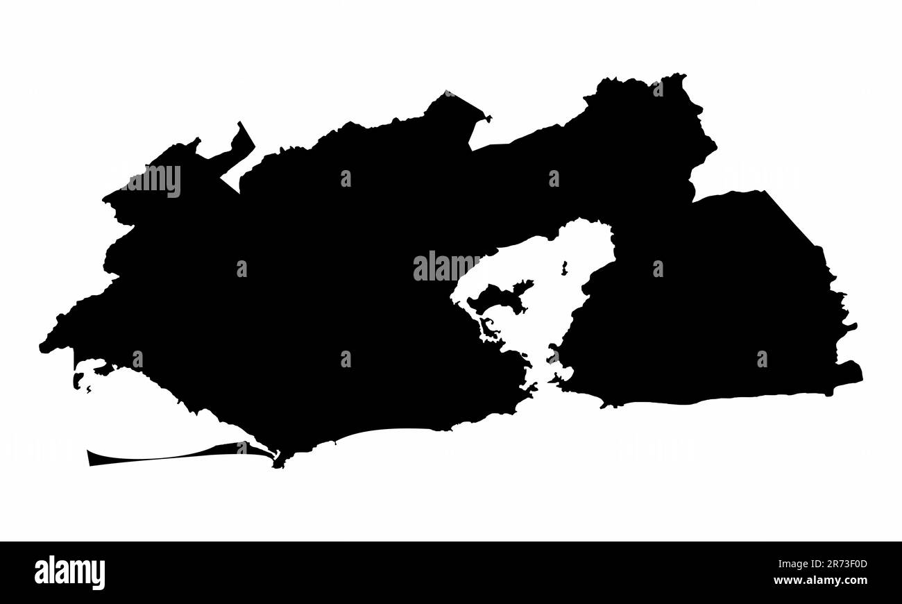Grande Rio de Janeiro silhouette mappa isolato su sfondo bianco, Brasile Illustrazione Vettoriale