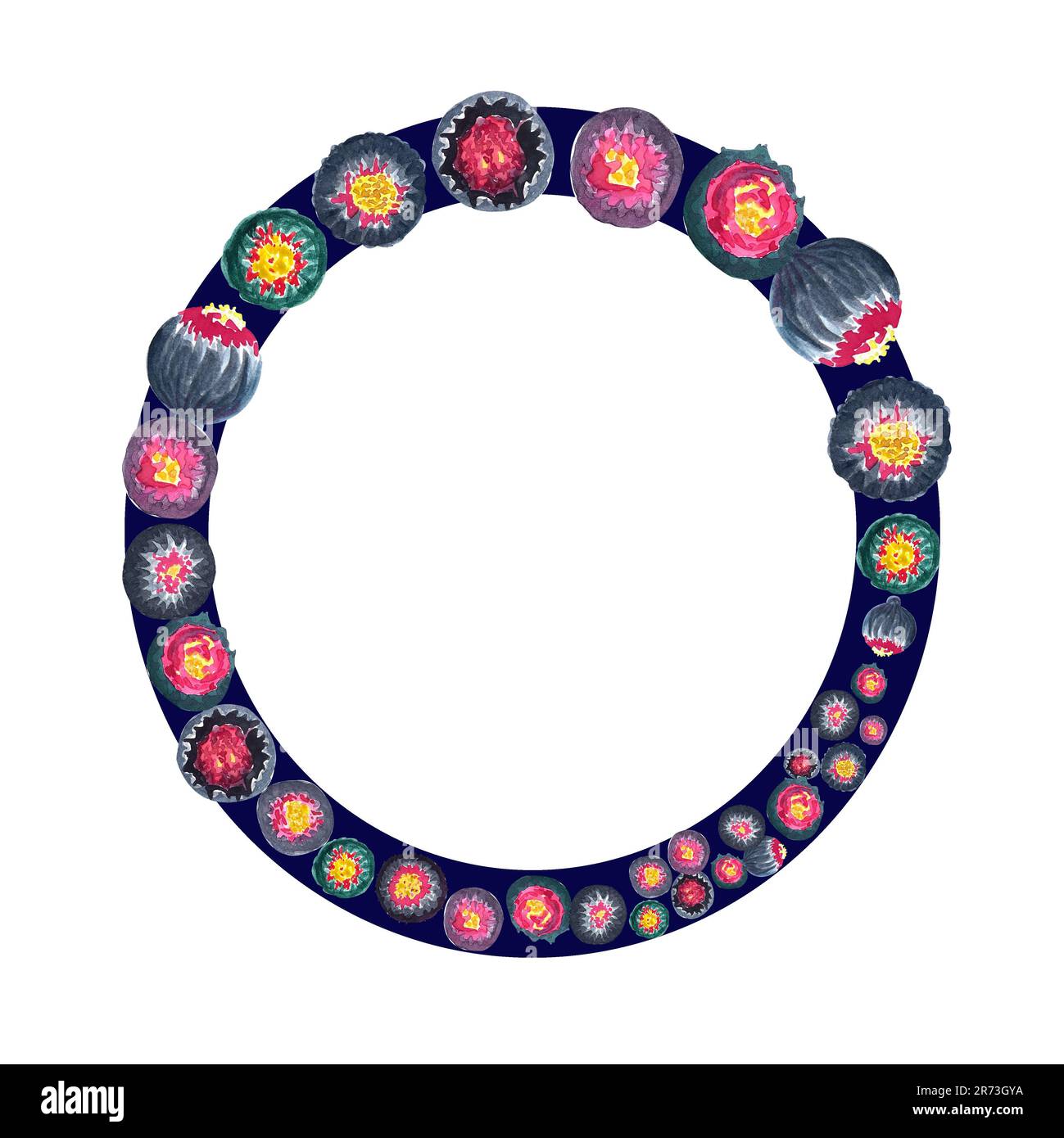 Scuro fantasy fantasy fiore wreath wreath wreath isolato Foto Stock