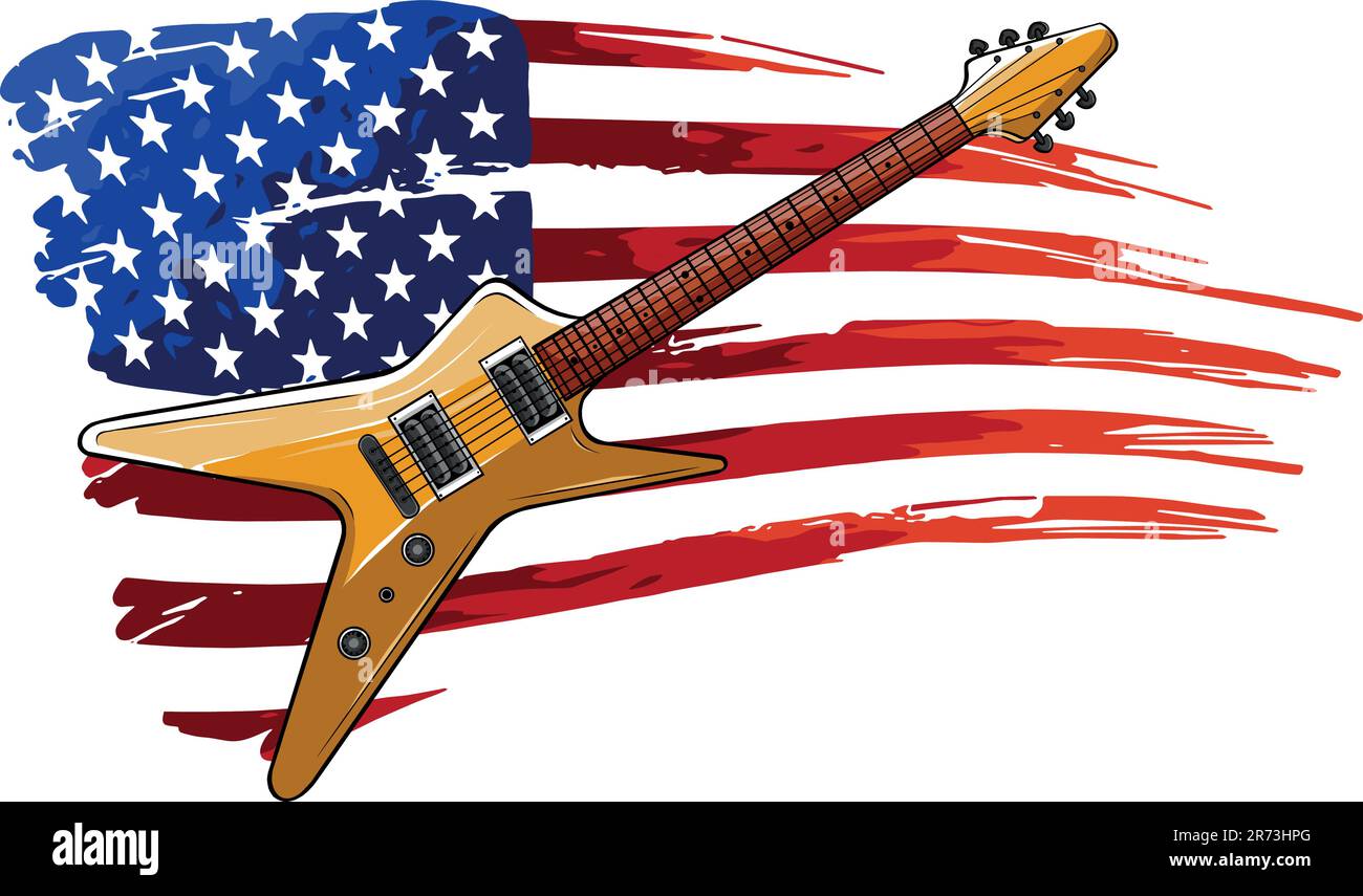 Disegna un disegno di illustrazione vettoriale per chitarra elettrica colorata Illustrazione Vettoriale