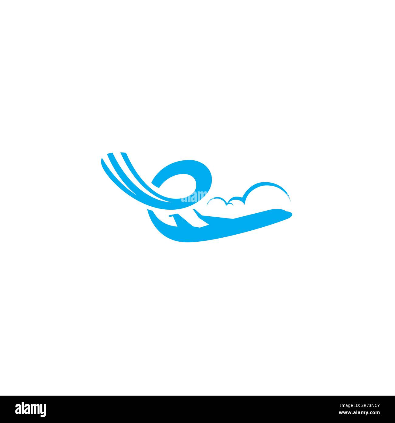 Simbolo lettera e del piano. Design del logo di Plane Cloud Illustrazione Vettoriale