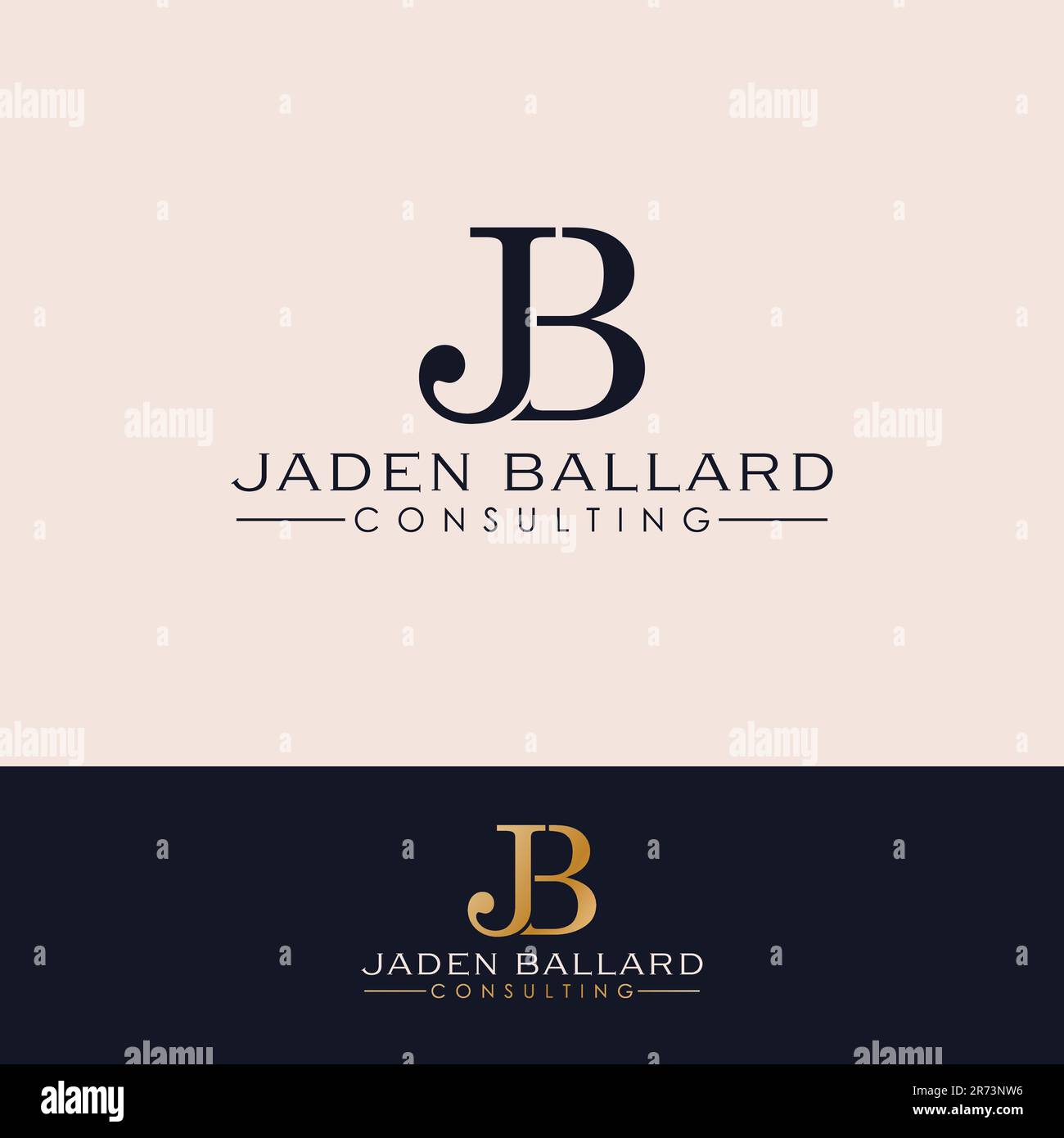 Jaden Ballard consulenza Vector logo design. Logotipo J e B. Iniziali modello logo JB. Illustrazione Vettoriale