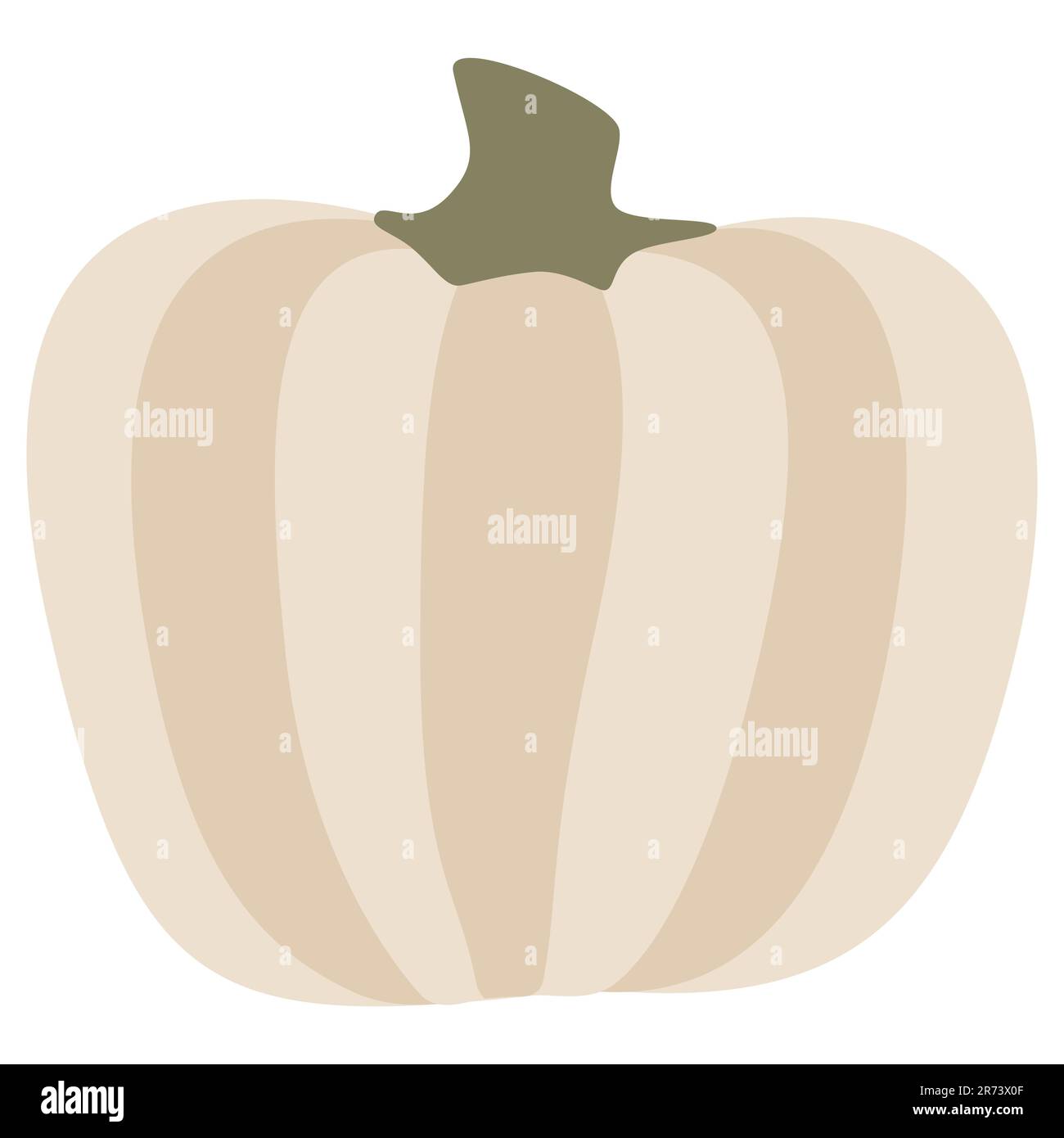 Illustrazione di White Pumpkin Vector. Gourd per il giorno del Ringraziamento o il design di Halloween. Isolato su sfondo bianco Illustrazione Vettoriale
