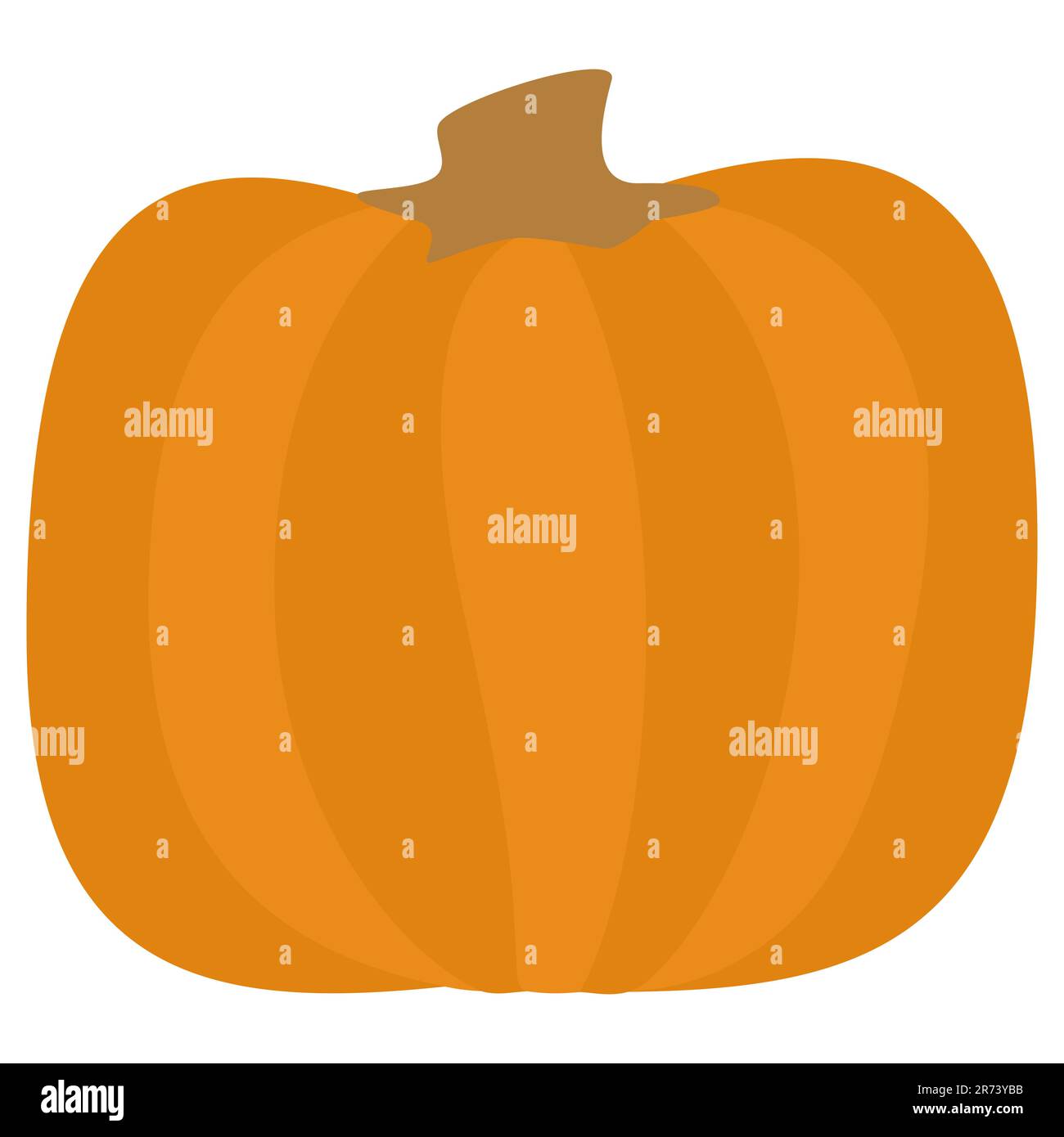 Zucca arancione quadrata. Illustrazione vettoriale. Gourd per il giorno del Ringraziamento o il design di Halloween. Isolato su sfondo bianco Illustrazione Vettoriale