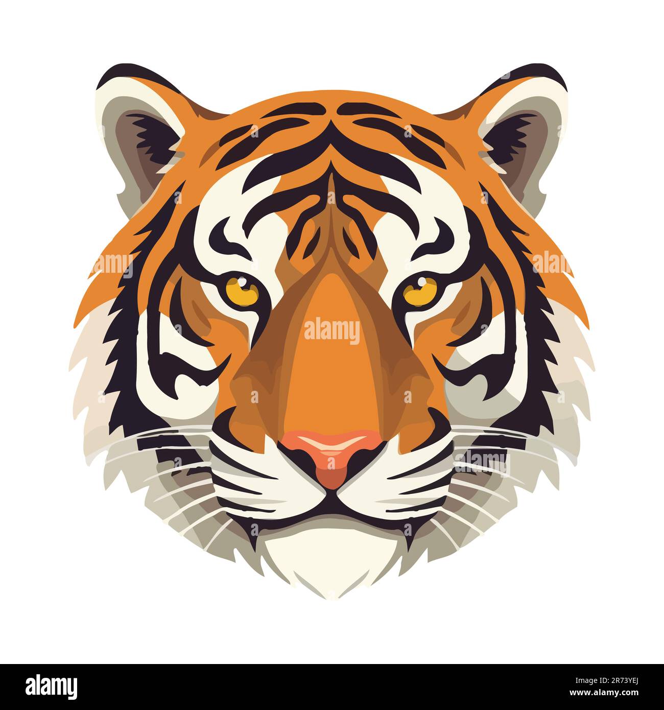 Logo Tiger Head. Disegno astratto faccia tigre. Cute faccia tigre isolato. Illustrazione vettoriale Illustrazione Vettoriale