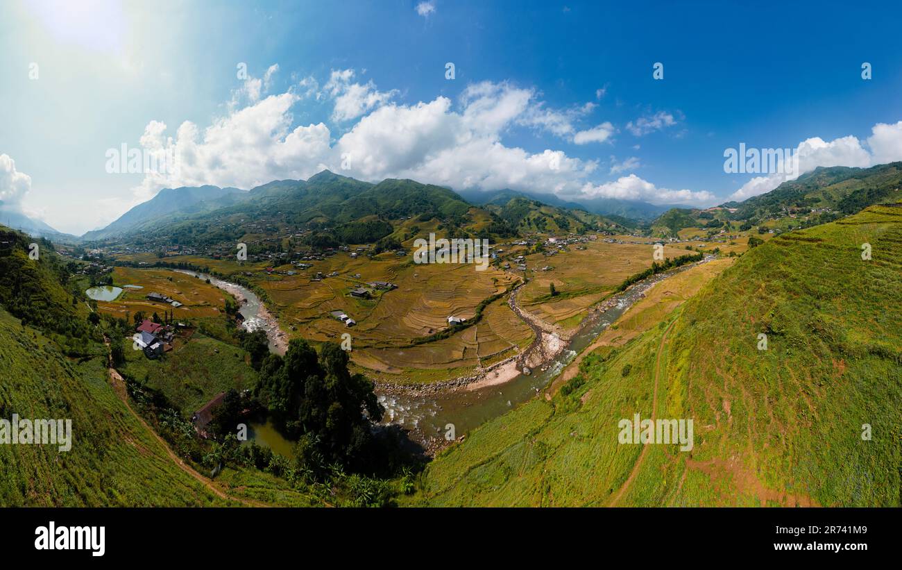 Paesaggio alla periferia della città di Sapa, provincia di Lao Cai, Vietnam Foto Stock