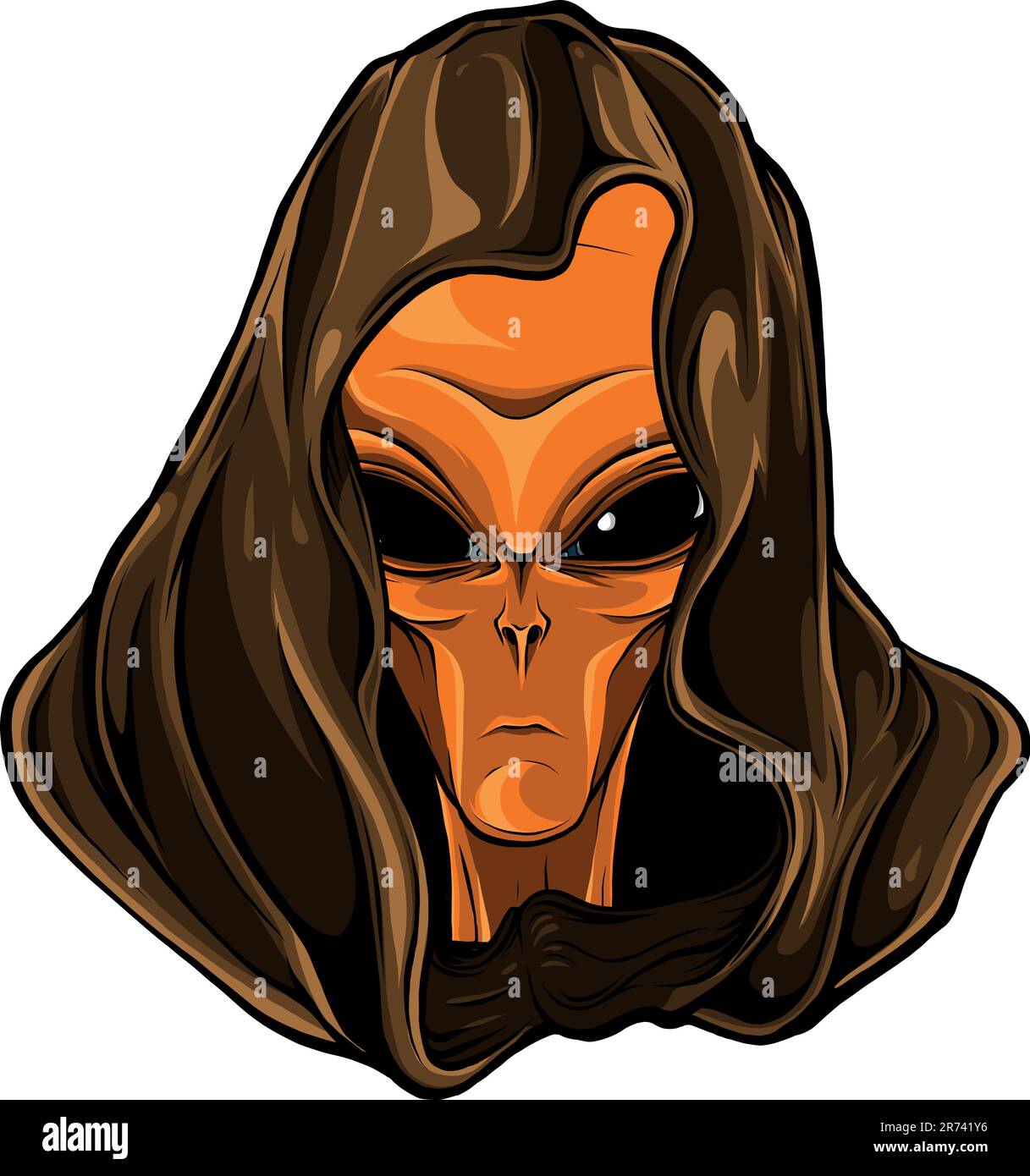 Testa aliena. disegno di illustrazione vettoriale di umanoide extraterrestre Illustrazione Vettoriale