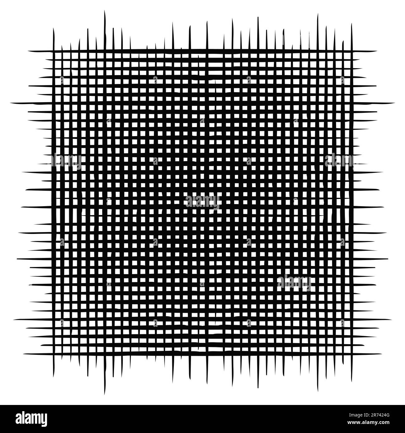 Grunge texture quadrato nero sfondo astratto motivo a scacchi elemento di design Vector illustrazione isolata su sfondo bianco Illustrazione Vettoriale