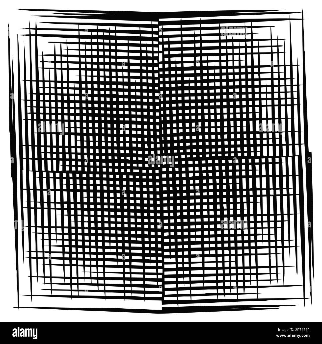 Grunge texture quadrato nero sfondo astratto motivo a scacchi elemento di design Vector illustrazione isolata su sfondo bianco Illustrazione Vettoriale