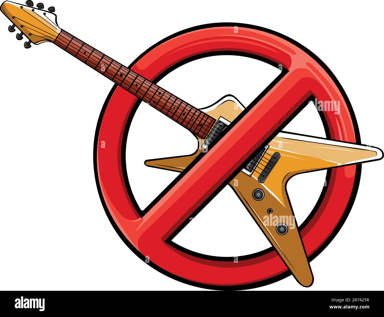 Disegna un disegno di illustrazione vettoriale per chitarra elettrica colorata Illustrazione Vettoriale