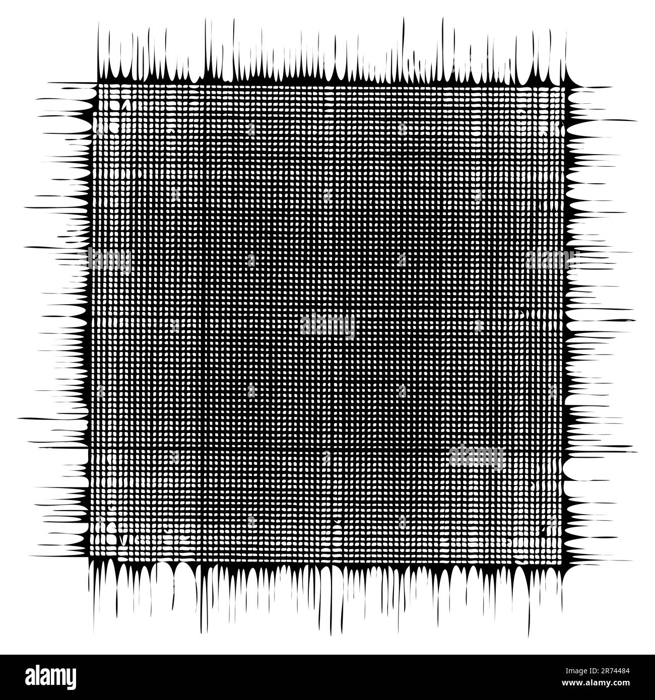 Grunge texture quadrato nero astratto sfondo griglia disegno elemento di disegno Vector illustrazione isolata su sfondo bianco Illustrazione Vettoriale
