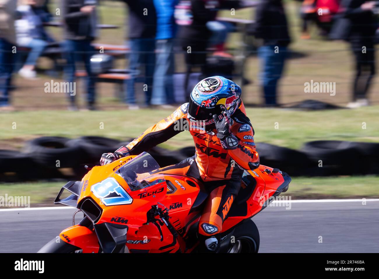 Remy Gardner in Australia sulla Tech3 KTM Factory Racing KTM durante le prove libere 3 alla 2022 Australian MotoGP al Phillip Island Circuit il 15 ottobre 2022 a Phillip Island, Australia. Foto Stock