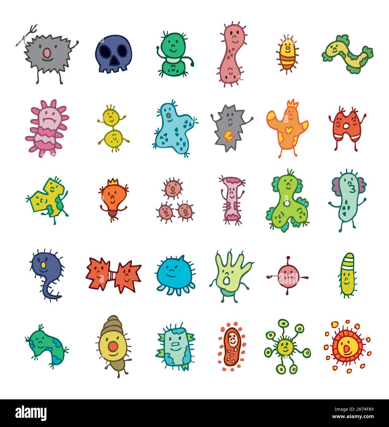 elemento virus carino Illustrazione Vettoriale