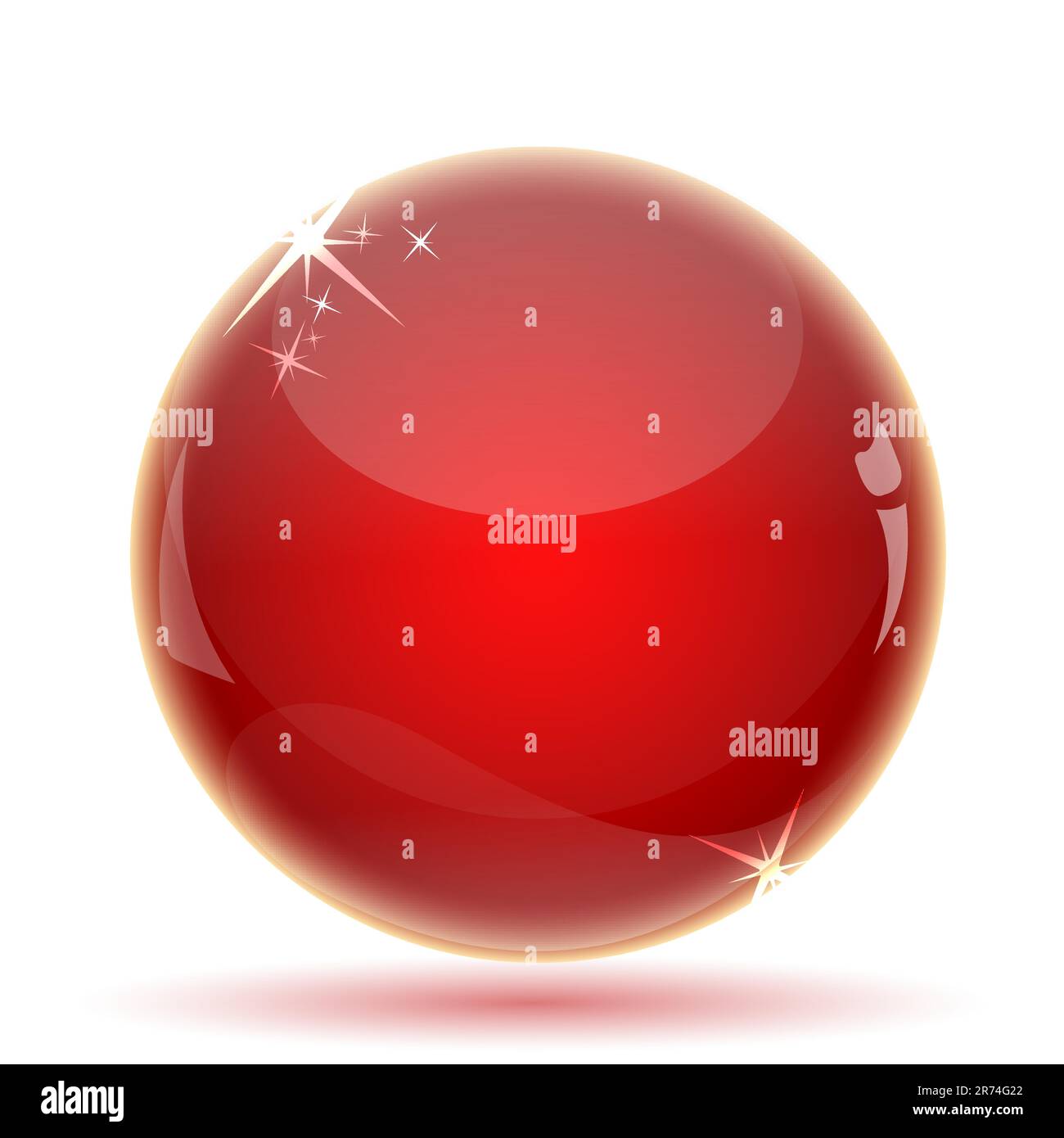 Illustrazione del cristallo rosso sfera su sfondo isolato Illustrazione Vettoriale