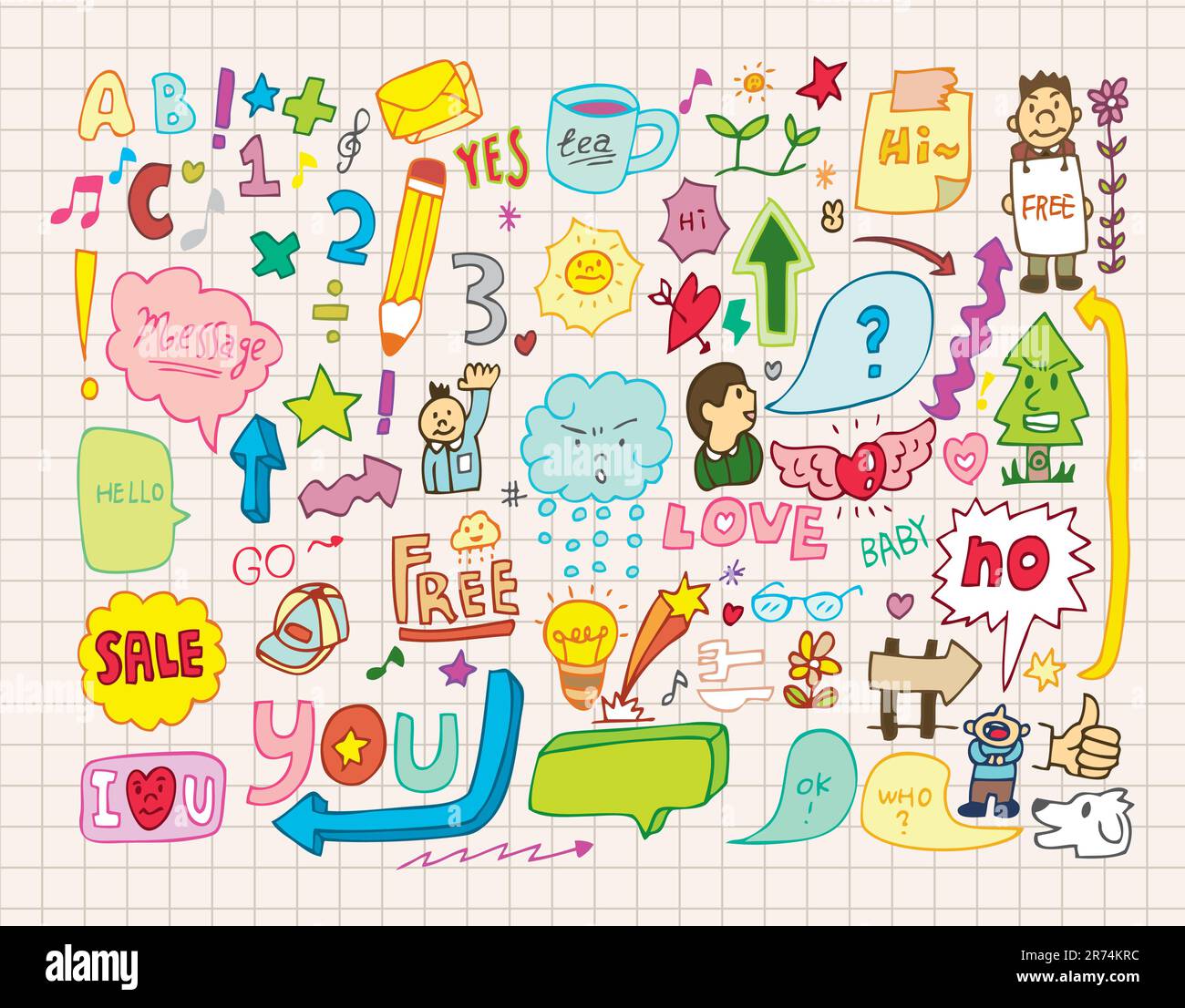 raccolta di doodle (estrazione a mano) Illustrazione Vettoriale