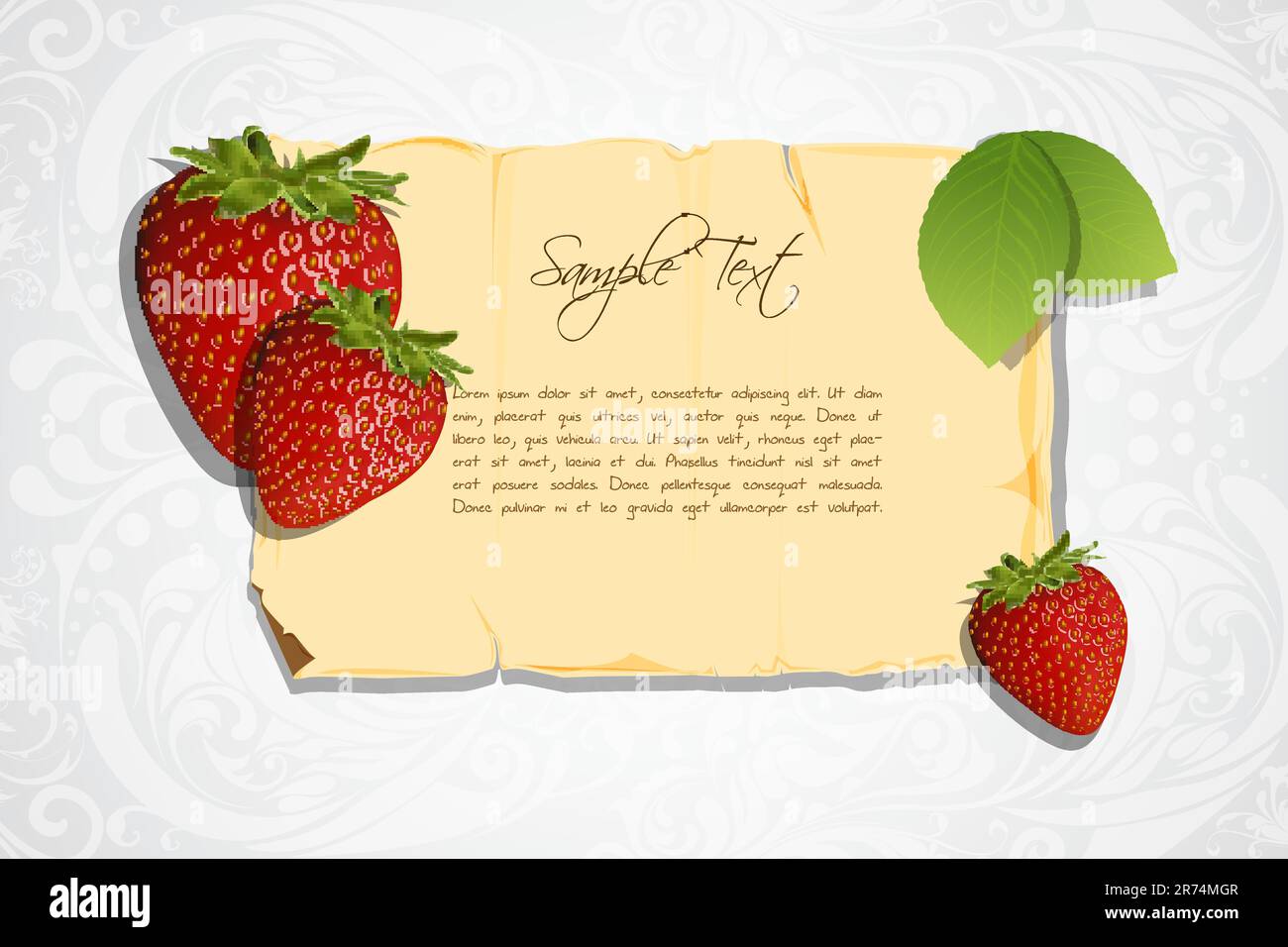 Illustrazione della bella carta di fragola Illustrazione Vettoriale