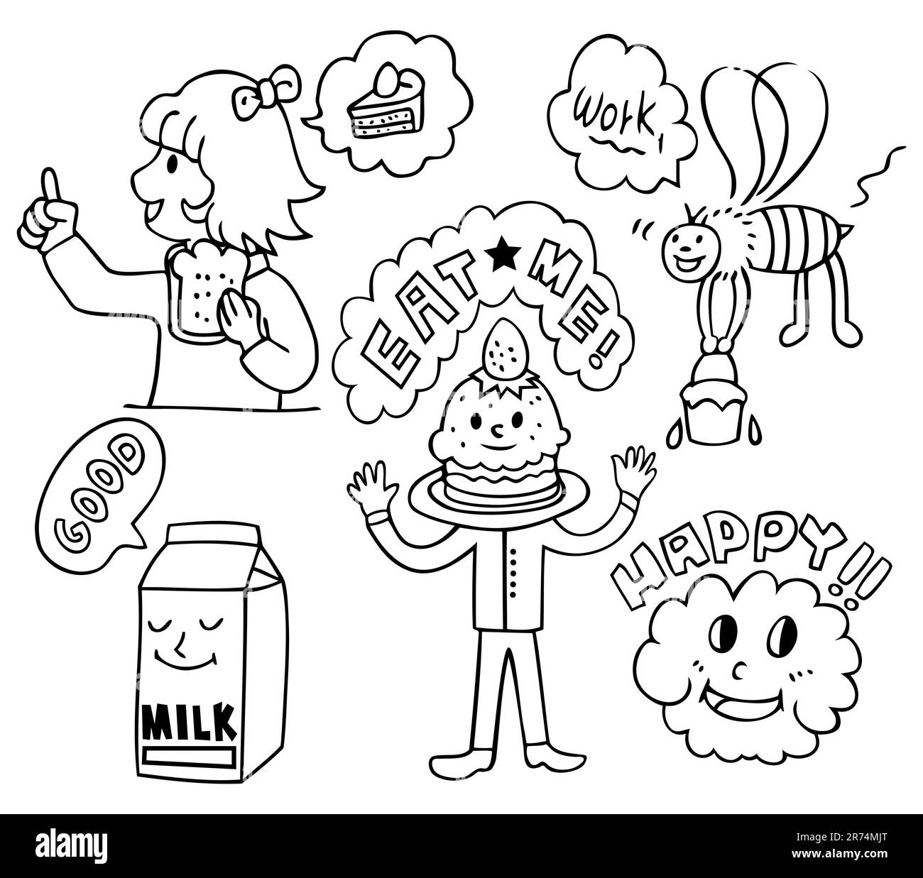 cartoni animati divertenti e carini Illustrazione Vettoriale