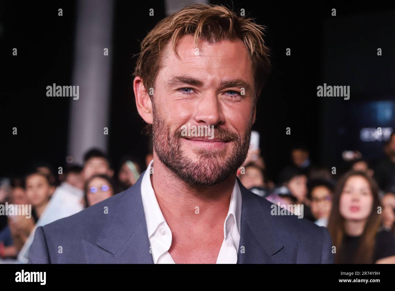 New York City, Stati Uniti. 12th giugno, 2023. MANHATTAN, NEW YORK CITY, NEW YORK, USA - 12 GIUGNO: L'attore australiano Chris Hemsworth arriva alla prima di New York della "estrazione 2" di Netflix che si tiene al Jazz al Lincoln Center il 12 giugno 2023 a Manhattan, New York City, New York, Stati Uniti. (Foto di Jordan Hinton/Image Press Agency) Credit: Image Press Agency/Alamy Live News Foto Stock