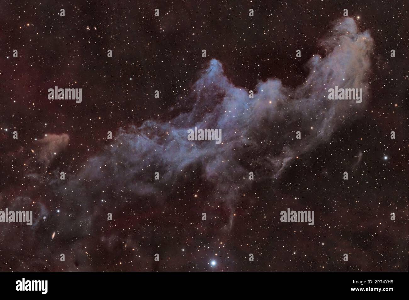 NGC 1909 o anche chiamato testa della Strega la Nebula è una nebulosa a riflessione estremamente debole nella costellazione di Eridano Foto Stock