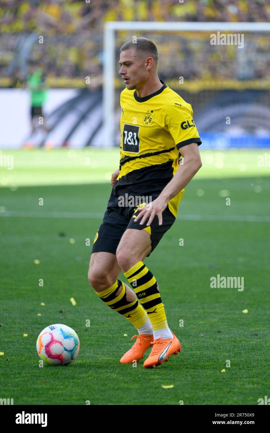 Signal Iduna Park Dortmund Germania, 27,5.2023, Calcio: Bundesliga Stagione 2022/23 giorno di partita 34, Borussia Dortmund (BVB) vs Mainz 05 (M05) — Julian Ryerson (BVB) Foto Stock