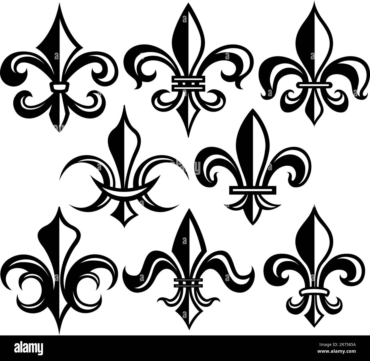 design con schermatura fleur de lys Illustrazione Vettoriale