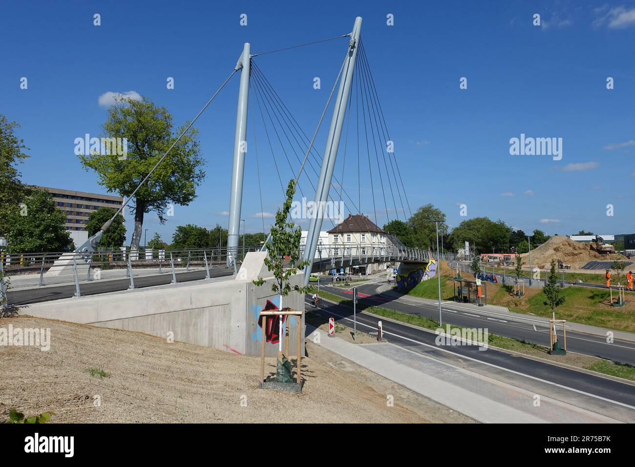 Ponte ciclabile Rheinischer Esel, Pferdebachstrasse, Germania, Renania settentrionale-Vestfalia, zona della Ruhr, Witten Foto Stock