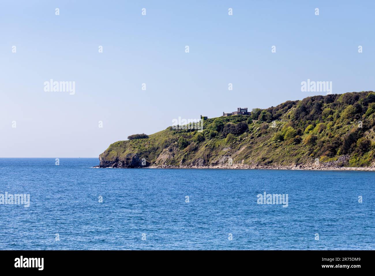 Vista di Durlston Head, Swanage, Dorset, Regno Unito Foto Stock