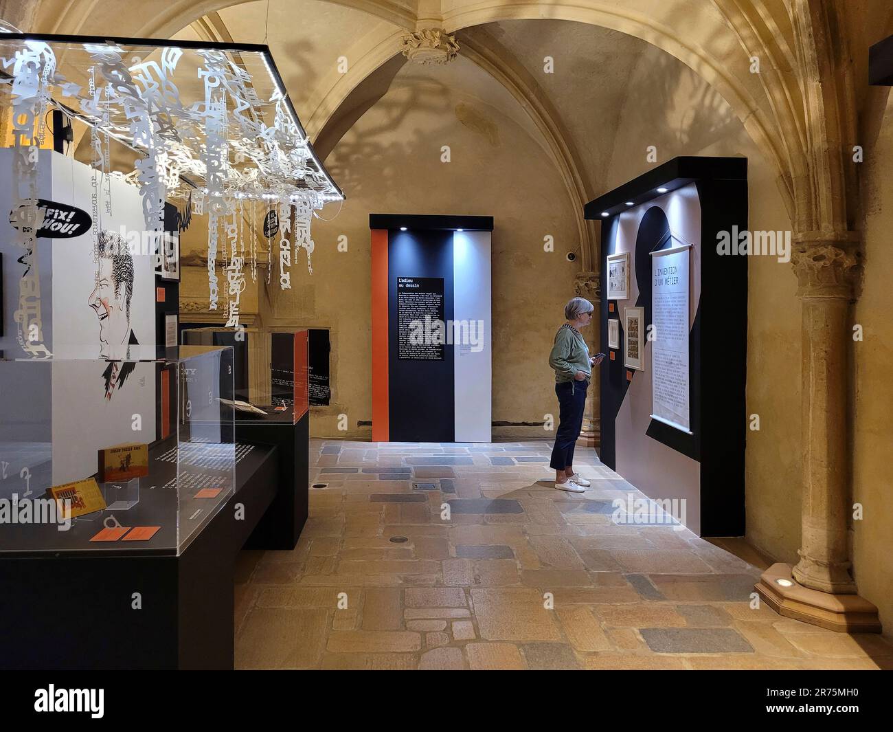 Mostra rene Goscinny al Chateau Malbrouck a Manderen, Mosella, Lorena, Grand Est, Alsazia-Champagne-Ardenne-Lorena, Francia Foto Stock