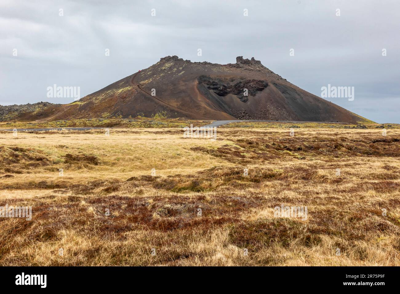 Cratere Saxholl sulla penisola di Snaefellsnes in Islanda Foto Stock